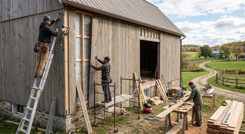 Barn Wood Siding Installation in Boston, MA
